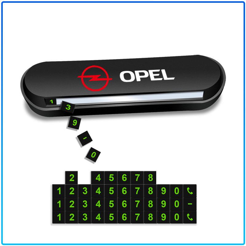 1Pcs Car Temporary Parking Card Phone Number Card Plate Emblem For Opel Astra H G J Insignia Mokka Zafira Corsa Vectra B C D