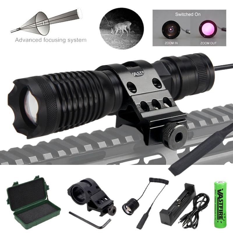 850nm Infrared Radiation IR Flashlight IR-710 7W Night Vision Zoomable 1-Mode Adjustable Focus Hunting Lamp Weapon Light Lantern