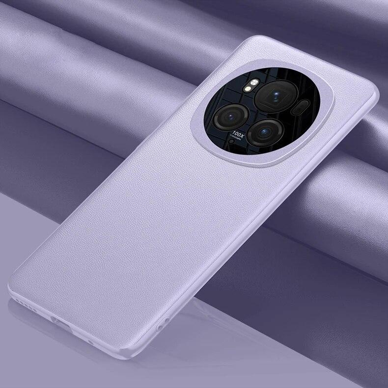 

Чохол для Honor Magic 6 Pro Ультратонкий звичайний шкіряний чохол із захистом об’єктива Задня кришка для протиударних футлярів для Honor Magic 6 For Magic 6 фіолетовий