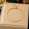 Floral Flower Stainless Steel for Bracelet Sunlight Circle Embossed Dainty Dainty Fashion Chain Link for Bracelet
