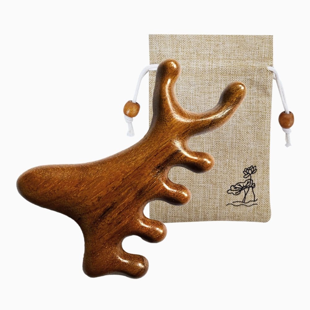 Wooden restoration bracket acupressure device trapezius muscle massage lymphatic circulation massage C type