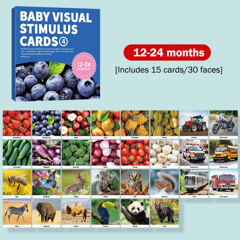 Baby Visual Stimulation Cards Montessori High Contrast Flash Card Infant Gift For Children Cognition Toy