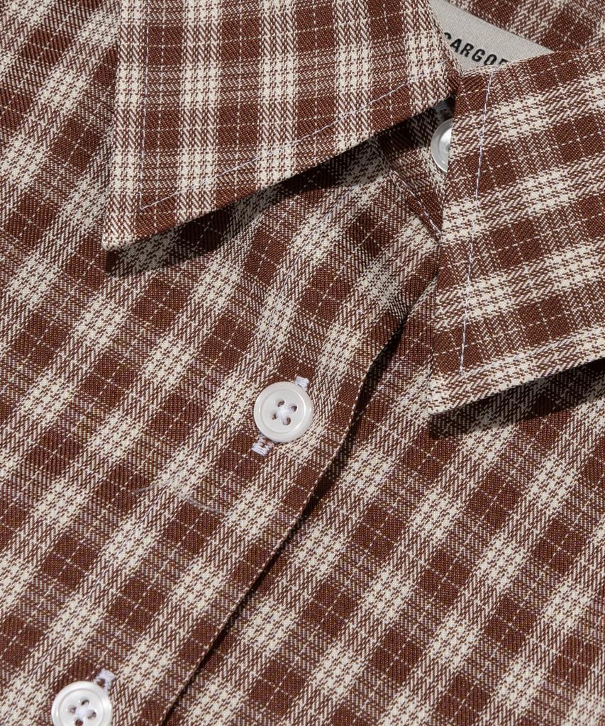 CARGOBROS FOR WOMAN Mare Crop Check Shirt (Brown)
