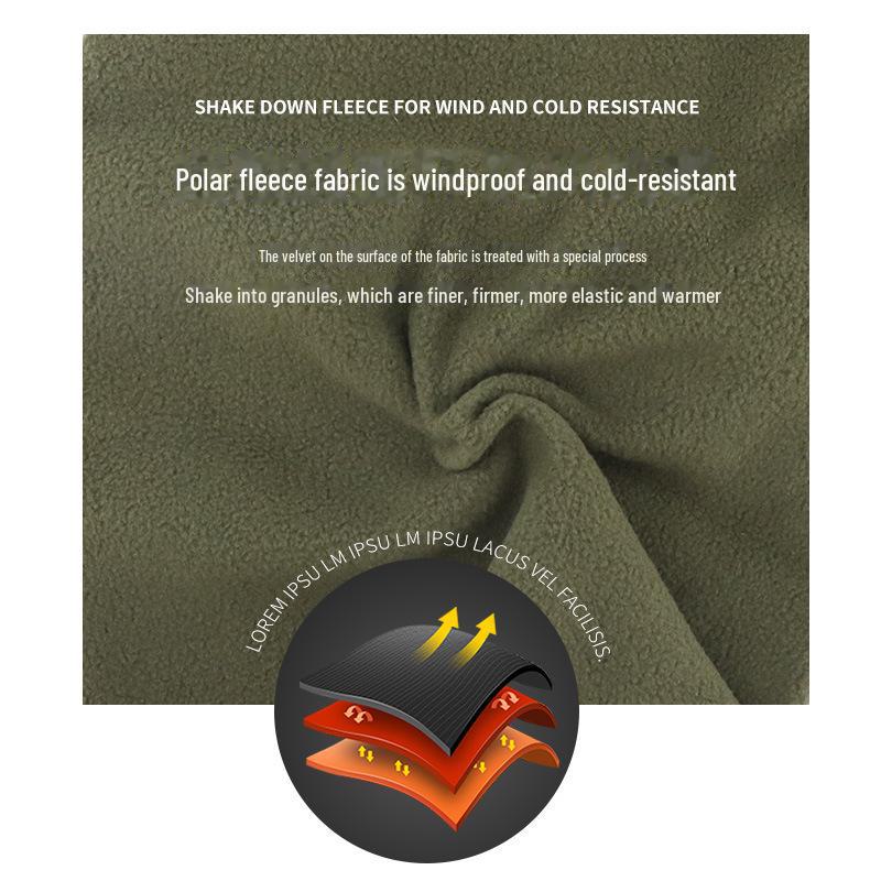 Zimowa ciepła bluza polarowa z kapturem: Aksamitne nauszniki, wiatroodporna maska rowerowa