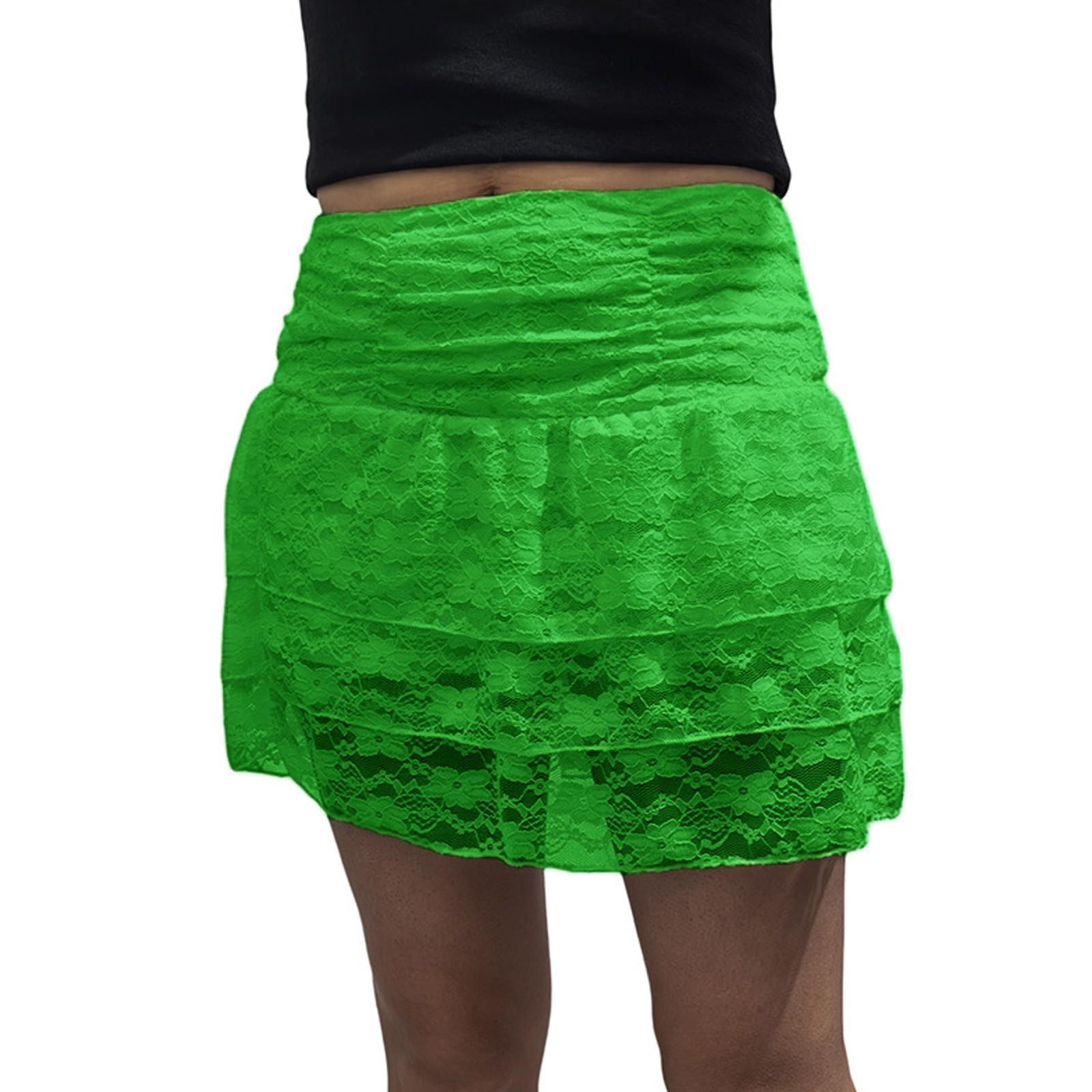 

Короткие юбки для женщин, летняя юбка в стиле бохо, струящаяся, А-силуэт, шифоновая, многоуровневая, плиссированная выше колена S зелёный