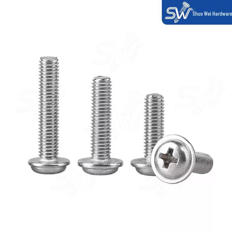 304 Stainless Steel Phillips Pan Head Screw with Washer DIN967 Consult customer service for more specifications