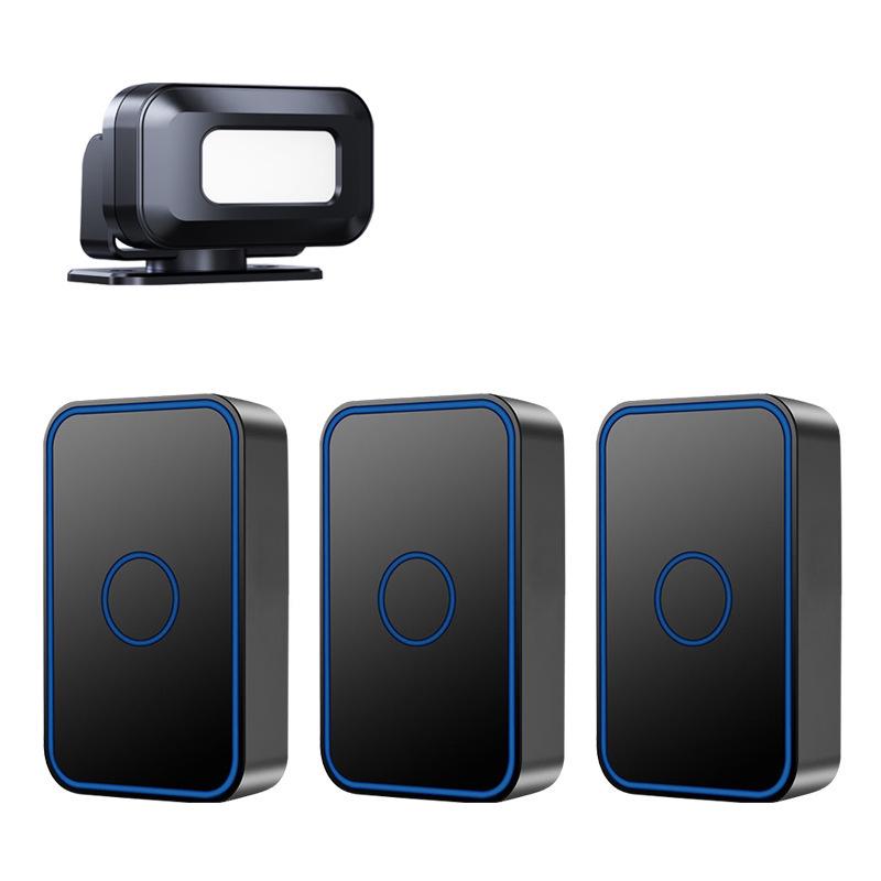 Store Entrance Welcome Sensor - Entry Chime with Welcoming Voice & Split Sensor Doorbell White; 1 Sensor + 3 Receivers