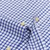 Herren Langarm Oxford Kariert Gestreift Arbeits Freizeit Hemd mit Tasche, Frühling Herbst Baumwollmischung Regular-Fit Button-Down Hemden