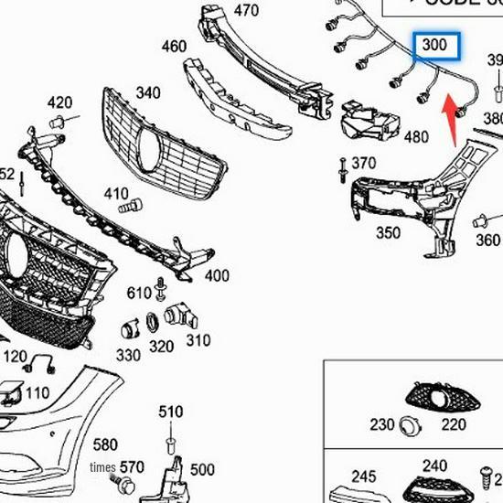 Mercedes-Benz CLS W218 Front Parking Sensor Harness - 2185404932
