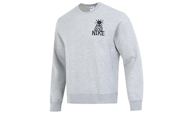 Nike Sweatshirts Men s Gray Crew Neck Moderate Regular DQ4073-063 L