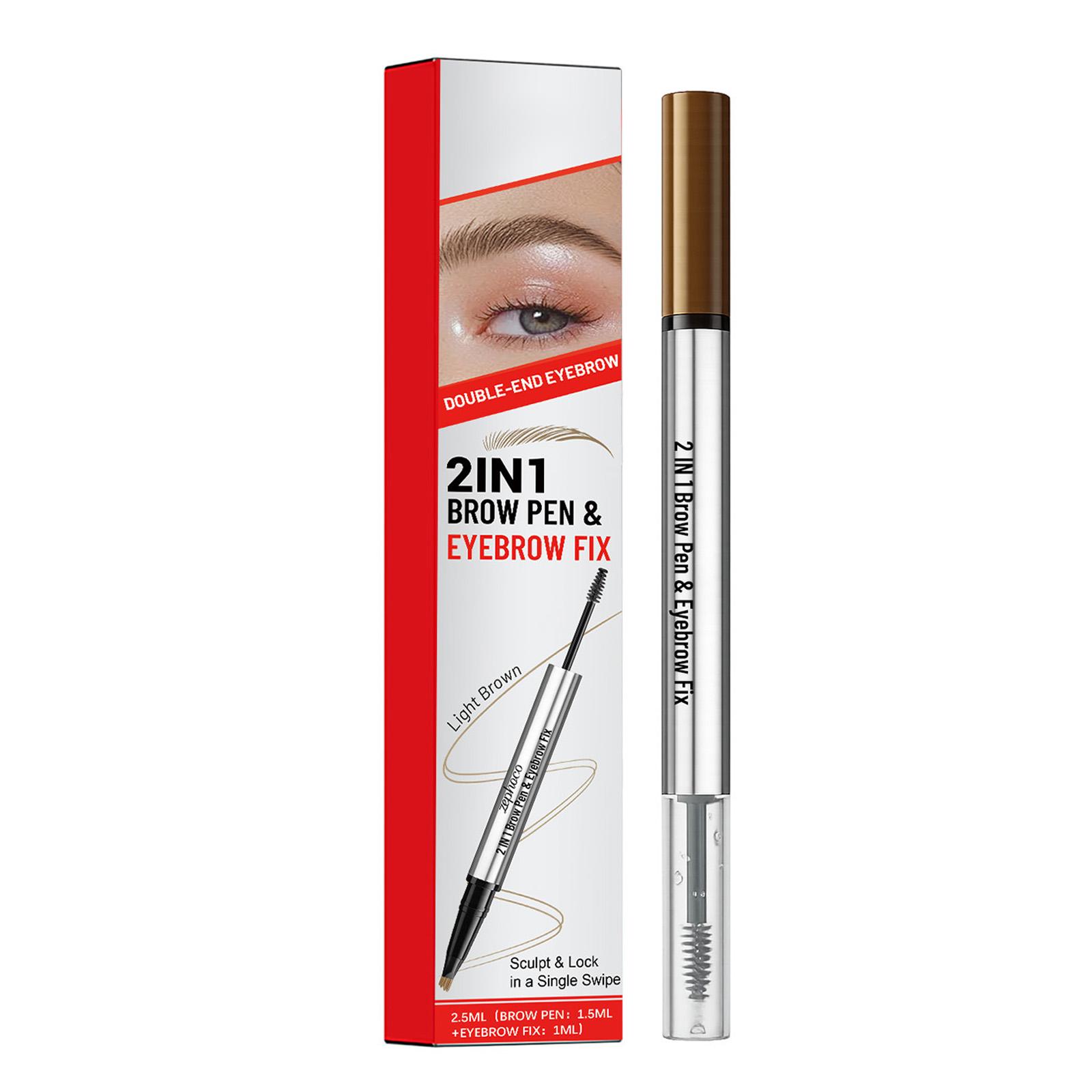 2-in-1 Shaping Eyebrow Pencil, With Eyebrow Brush, Naturally Colored Lines For Outlining,2.5ml one size