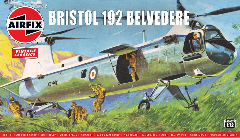 Airfix 1/72 Scale Vintage Classic Series British Bristol 192 Belvedere Plastic Model Kit X-3002V