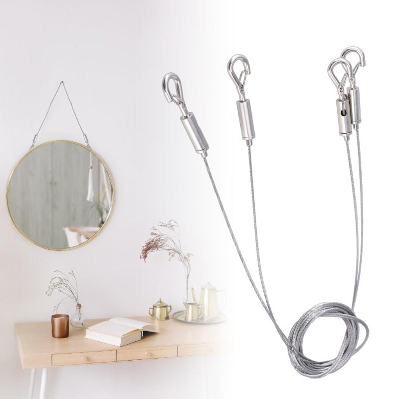 Adjustable Picture Hanging Wire Set Sturdy Stainless Steel Cable with Stylish Hook Accessory for Photos and Frames