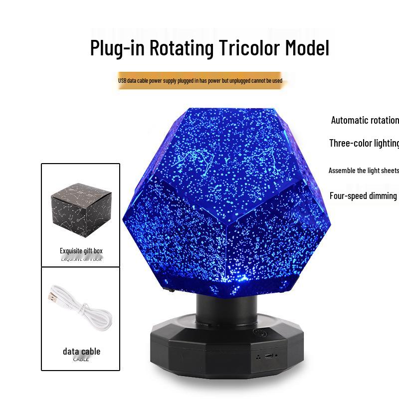 Four Seasons Rotating Starry Sky Projector Lamp - Romantic Constellation Night Light