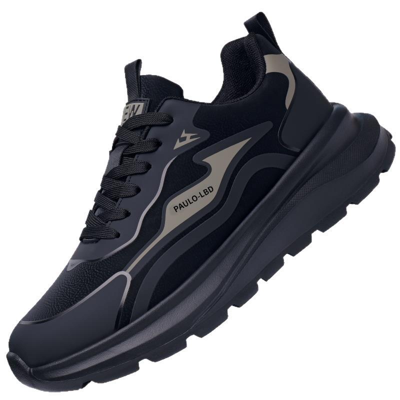 Men's 2026 Fashion Soft Sole Black Running Shoes - Trendy, Breathable & Comfortable for Autumn.