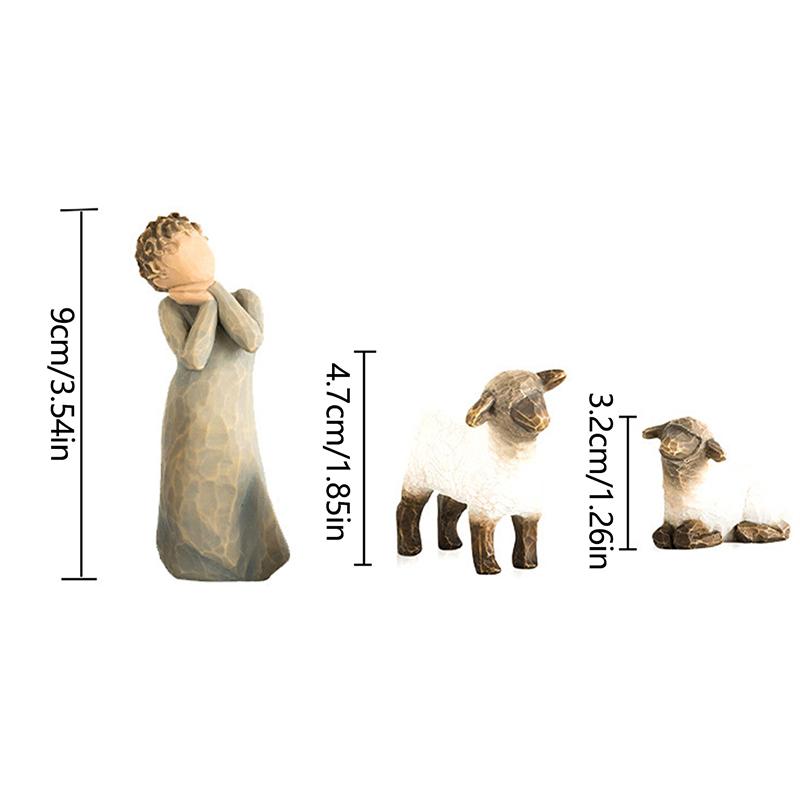 Desk Decor Hand Painted Decor Baby Jesus Manger ,Resin Ornament Nativity Figures Statue Set