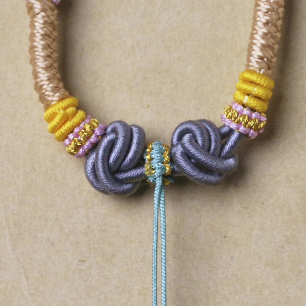 Tibetan Handmade Eight-Strand Braided Adjustable Necklace with Jade Pendant