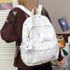 Schoolbag new ins style simple large capacity backpack polka dot bow design sense backpack versatile niche schoolbag women