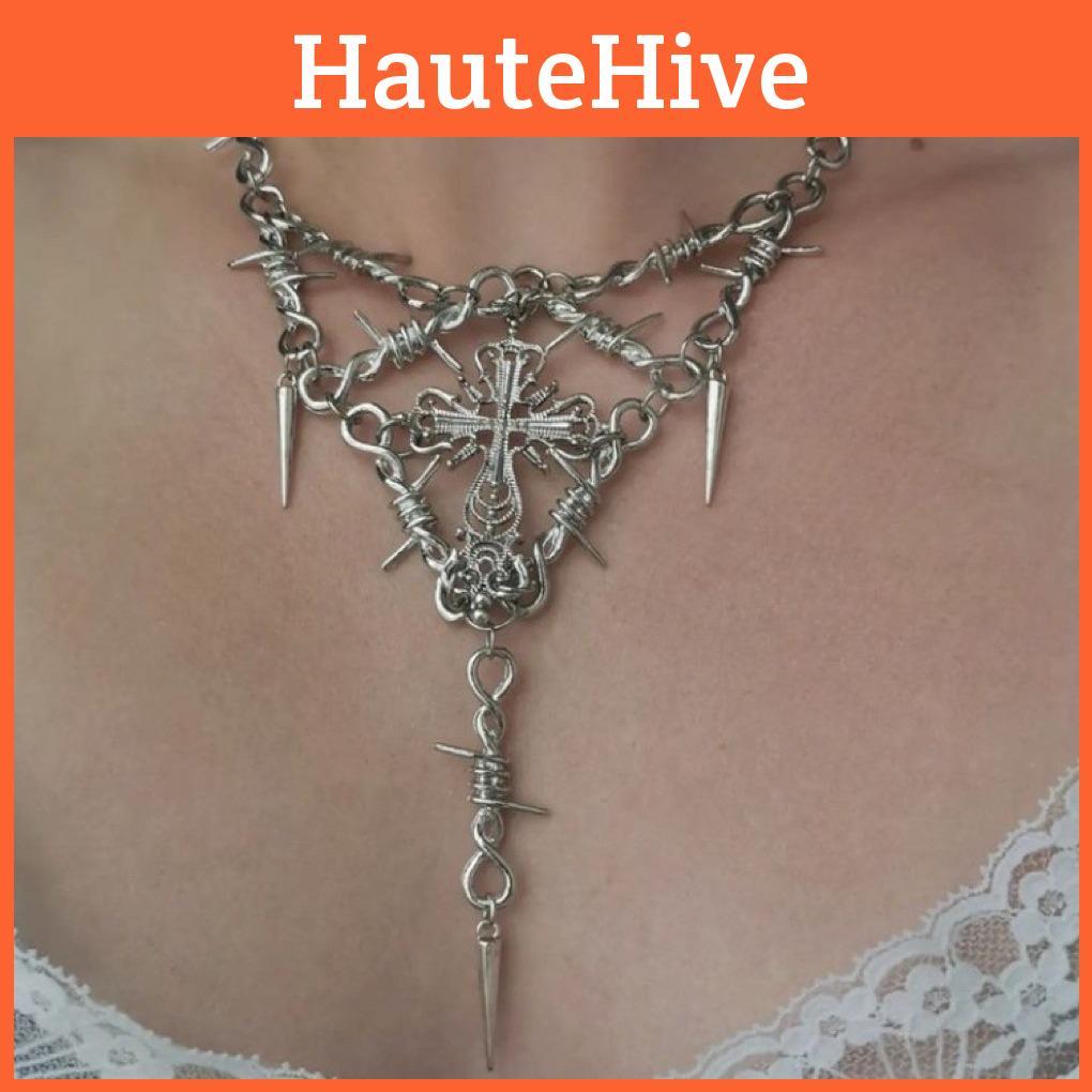 Trendy Cross Thorn Pendant Chain Necklace For Women Perfect For Stylish Wear Everyday