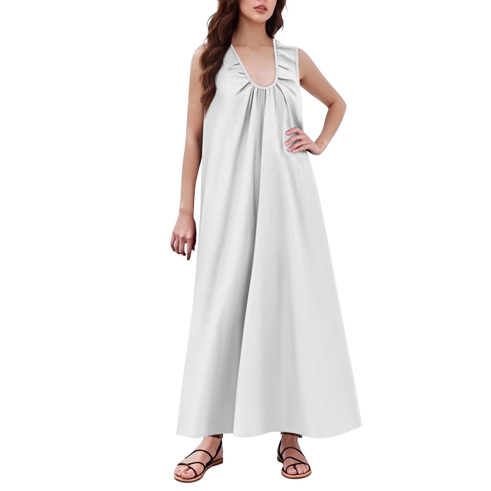 

Женская повседневная свободная длинная юбка А-силуэта с большим подолом XL белый