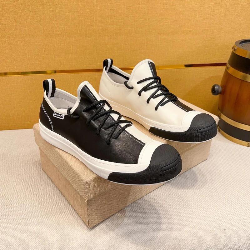Men's Sneakers Shoes for Men Luxury Designer Flats Men Leather Man Mens Shoes Leather Male Shoes