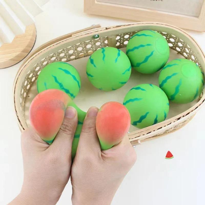 Squishy Artificial Fruit Watermelon Squeeze Toys - Slow Rebound Red Vent Ball Kids Adult Stress Relief Decompression Toy