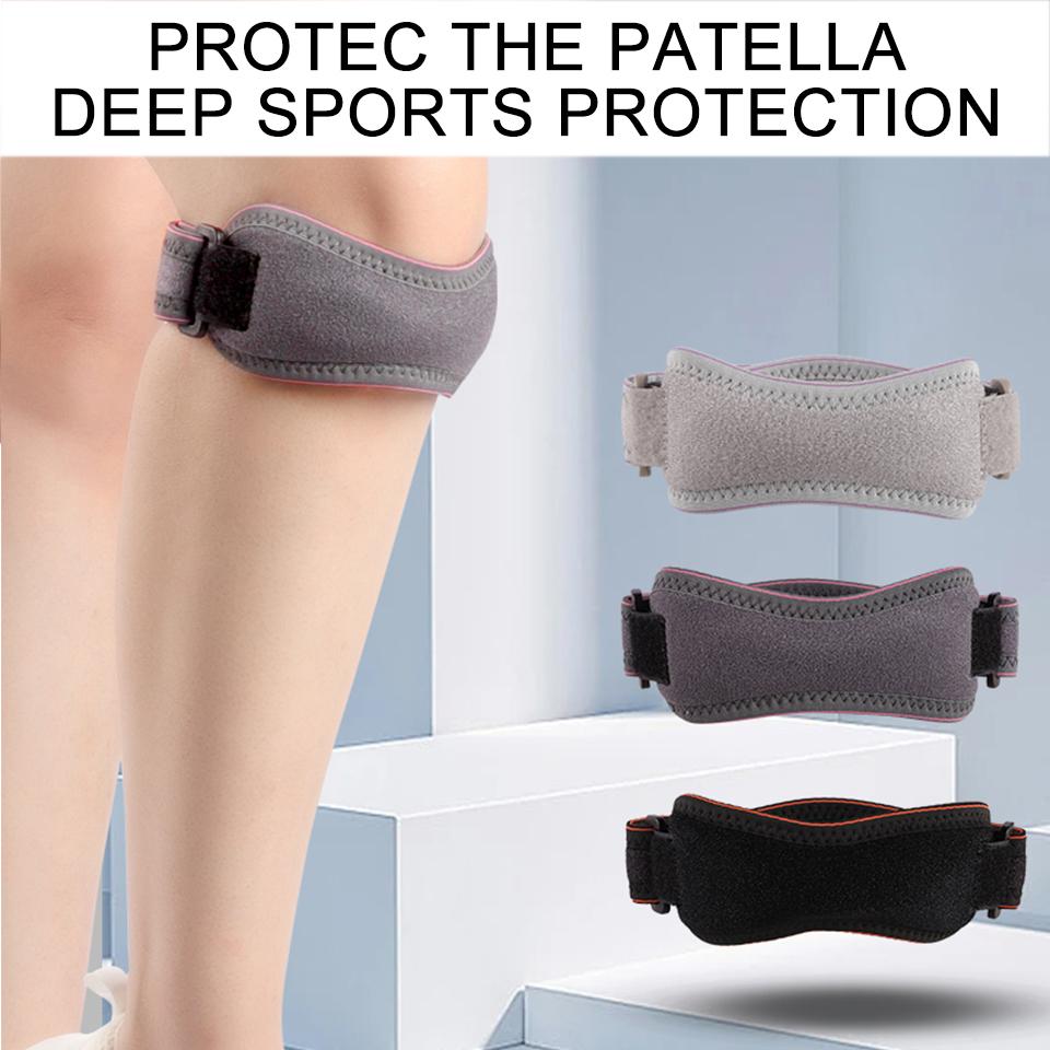 1Pcs Silicone Knee Pads Adjustable Sports Patellar Straps Shock-Absorbing Tendon Injury Prevention Tendon Sheath Pads 3D Fabric