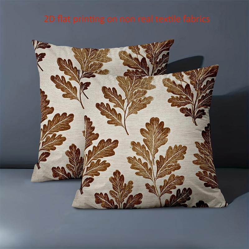 1 Pieces Oak Leaf Patterned Non Real Textile Fabric Pillows Polyester pillowcase, sofa decorative cushion cov Headboard Pillow