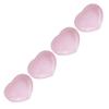 4pcs Rose Quartz Carved Heart shaped Pink Crystal Healing Stone Semi precious Gemstone Decor