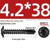 Black Phillips Flat Head Self-Tapping Screws with Washer, 410 Stainless Steel, 4.2M-4.8 Size.