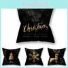 Luxurious Black And Gold Christmas Ornament Pillow Case For Home Festive Decor