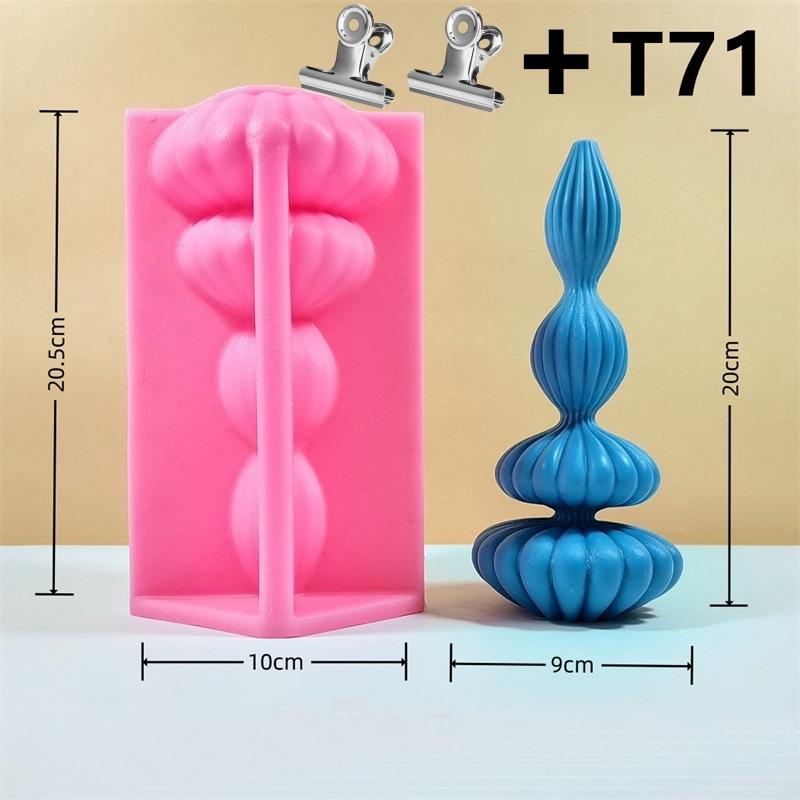 DIY Lace Vase Shape Candle Silicone Mold Roman Cylindrical Mould Irregular Pillar Candle Mold Geometric Striped Soy Wax Mold