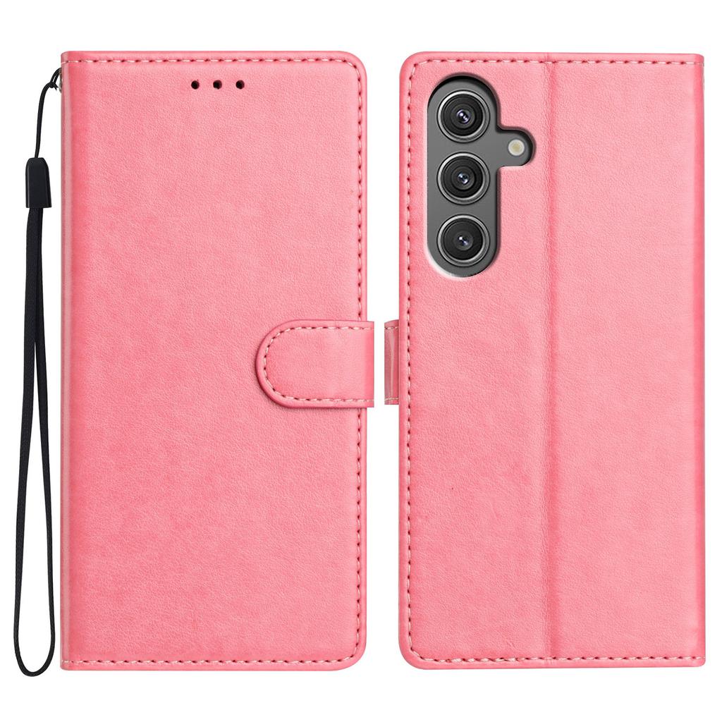 For Samsung Galaxy S25 FE Leather Case Wallet Stand Phone Cover with Handy Strap
