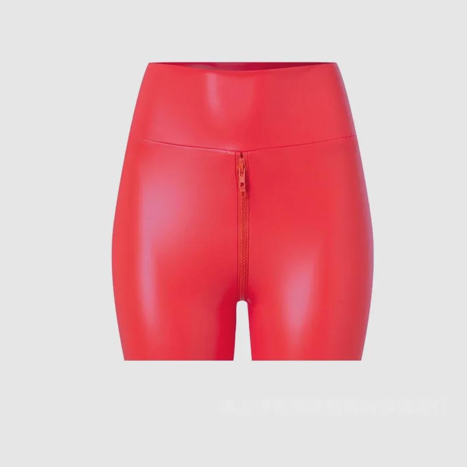 Evropský a americký styl matné PU kožené šortky s vysokým pasem - Sexy umělé kožené hotpants pro ženy