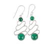 Rare Malachite Gemstone 925 Sterling Silver Jewelry Handmade Hook Earrings 2.13" EE-84-21