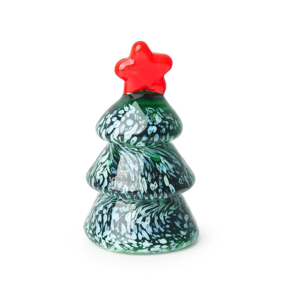 Glass Crafts Jiangsu Glass Ornaments Car Accessories Mini Micro Landscape Christmas Tree  Gift