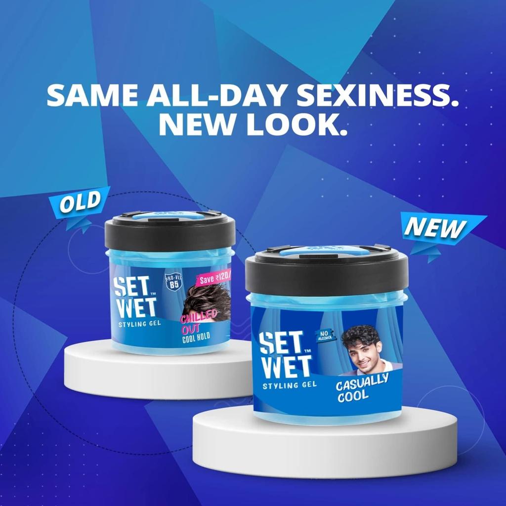 Styling Hair Gel for Men - Casually Cool, 250gm | Medium Hold, High Shine | For Medium to Long Hair |No Alcohol, No Sulphate