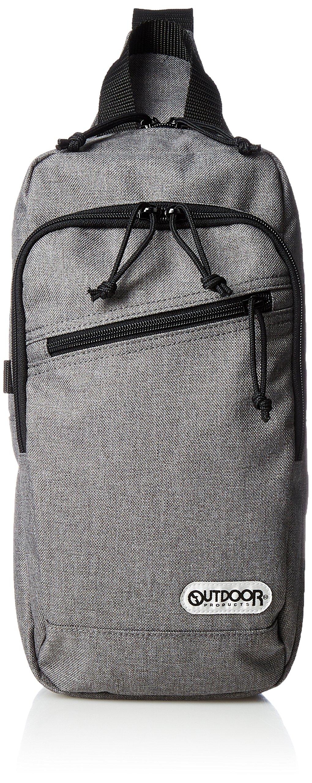 

[OUTDOOR PRODUCTS] Shoulder Bag Heather Text Vertical Large Capacity Crossbody One-Shoulder, Heather Gray