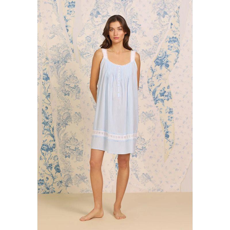 

Home New British Princess Dress Elegant Fresh Pure Cotton Cloth White Dress Summer Sling Short dress Retro Floral Skirt Sky blue broadband skirt L