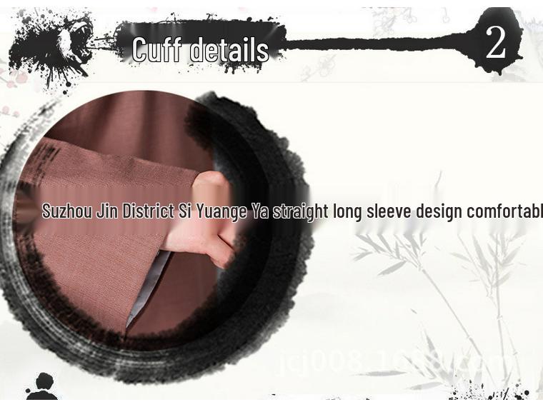 Men's Retro Mandarin Jacket: May Fourth Cotton Linen Long Robe - Chinese Style Crosstalk Performance Costume