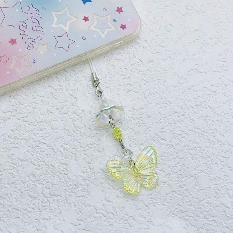 Eye Catching Butterfly Phone Chain Keychain Multifuntional Use Phone Pendant Present for Youthful Style Enthusiasts