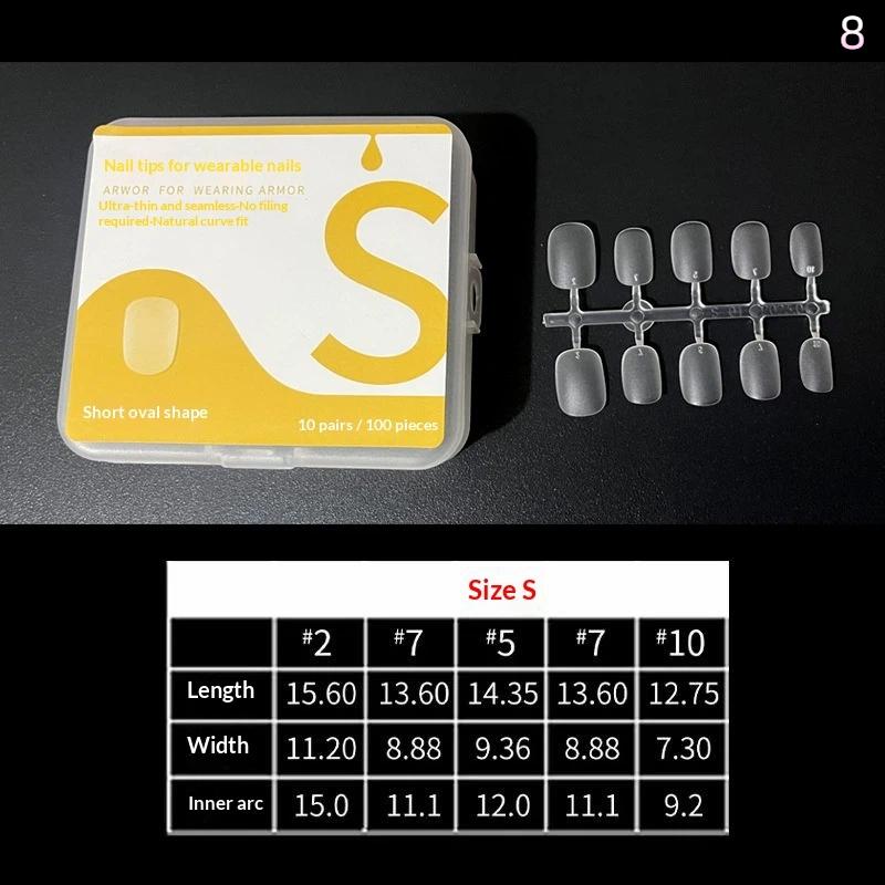 100Pcs No Polish Short Medium Coffin French Full Cover Nail Tips Press On False Nails DIY Manicure Extension Tools