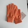 Women's Wool Gloves In Autumn and Winter Korean Cute Bear Embroidery Knitted Touch Screen Student Warm Riding Gloves Windproof