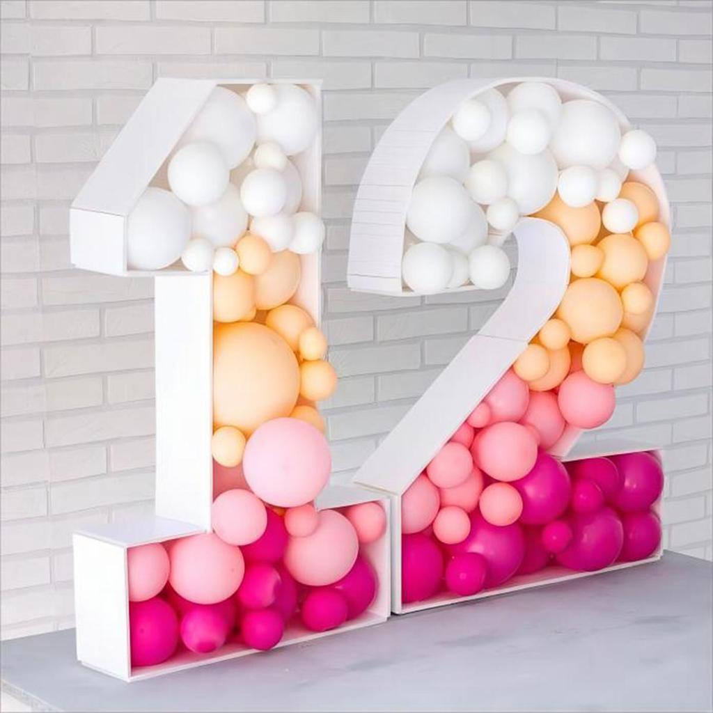 1Pcs 91.5cm Balloon Frame 3D KT Board Not Included Filled Balloon Digital Model Suitable for Birthday Parties, Anniversary Decorations