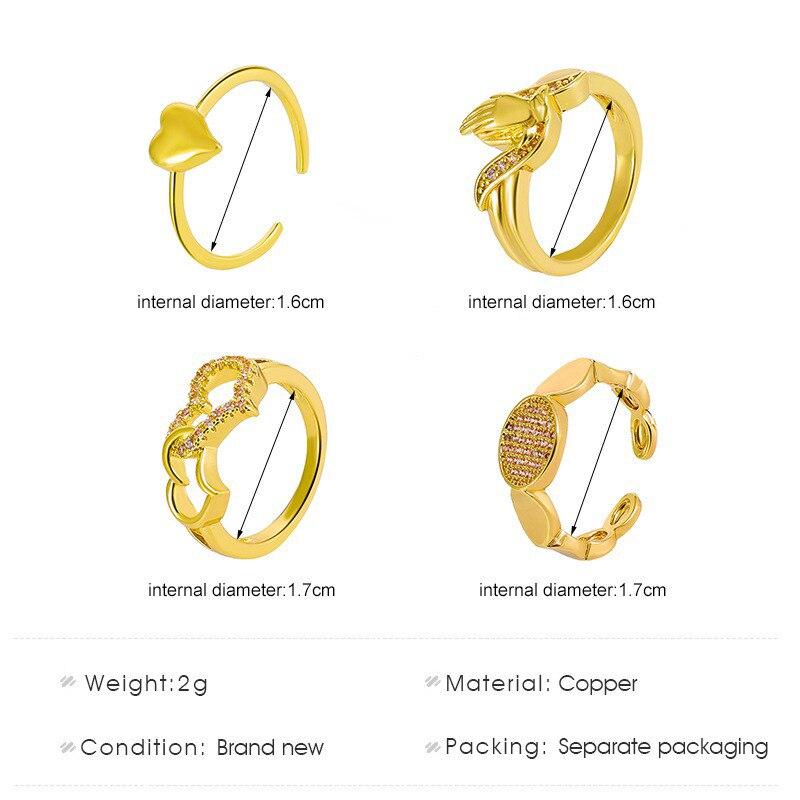 2022 New Butterfly Shape Ring Female Fashion Simple Opening Adjustable Love Ring Girl Jewelry Gift  Anillos Mujer