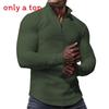 Mens Spring Autumn Plaid Sweatshirt With Stand Collar And Zipper For Casual Wear
