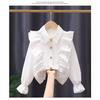 Girls' White Long Sleeve Shirt - Spring/Autumn 2025 Collection for Children
