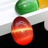 45mm Multicolor Cat's Eye Gemstone Egg Shaped Crystal Eggs Ornament Fish Tank Home Decoration Easter Gift