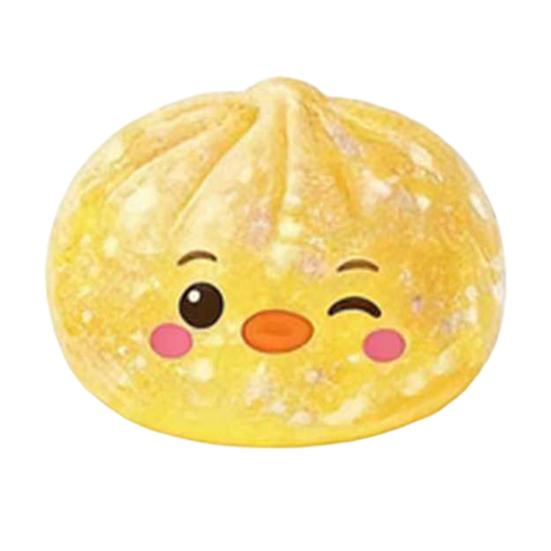 Cartoon Dumpling Squeeze Toy with Glitter, Stress Relief Dough Stress Ball Fidget Toy, Soft Simulated Steamed Bun Sensory Toy