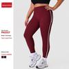 Pantalons de Yoga Grande Taille Européens & Américains Lifting des Fesses avec Rayures Latérales pour Femmes